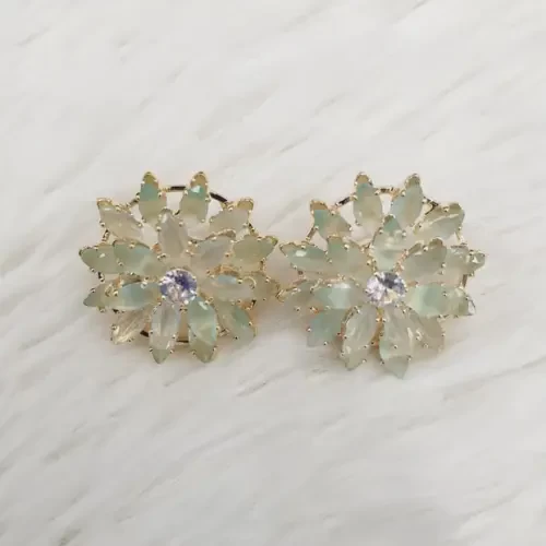 Opal Floral Stone Stud Tops Earrings