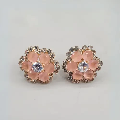 Fashionable Semi Precious Stone Stud Tops Earrings