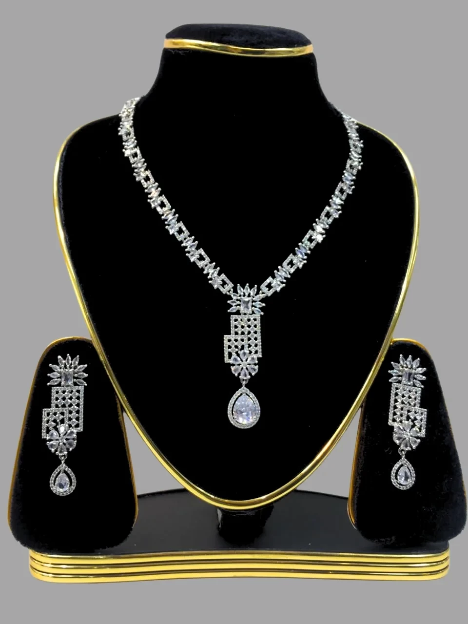 Long Chain Diamond Cut Necklace set
