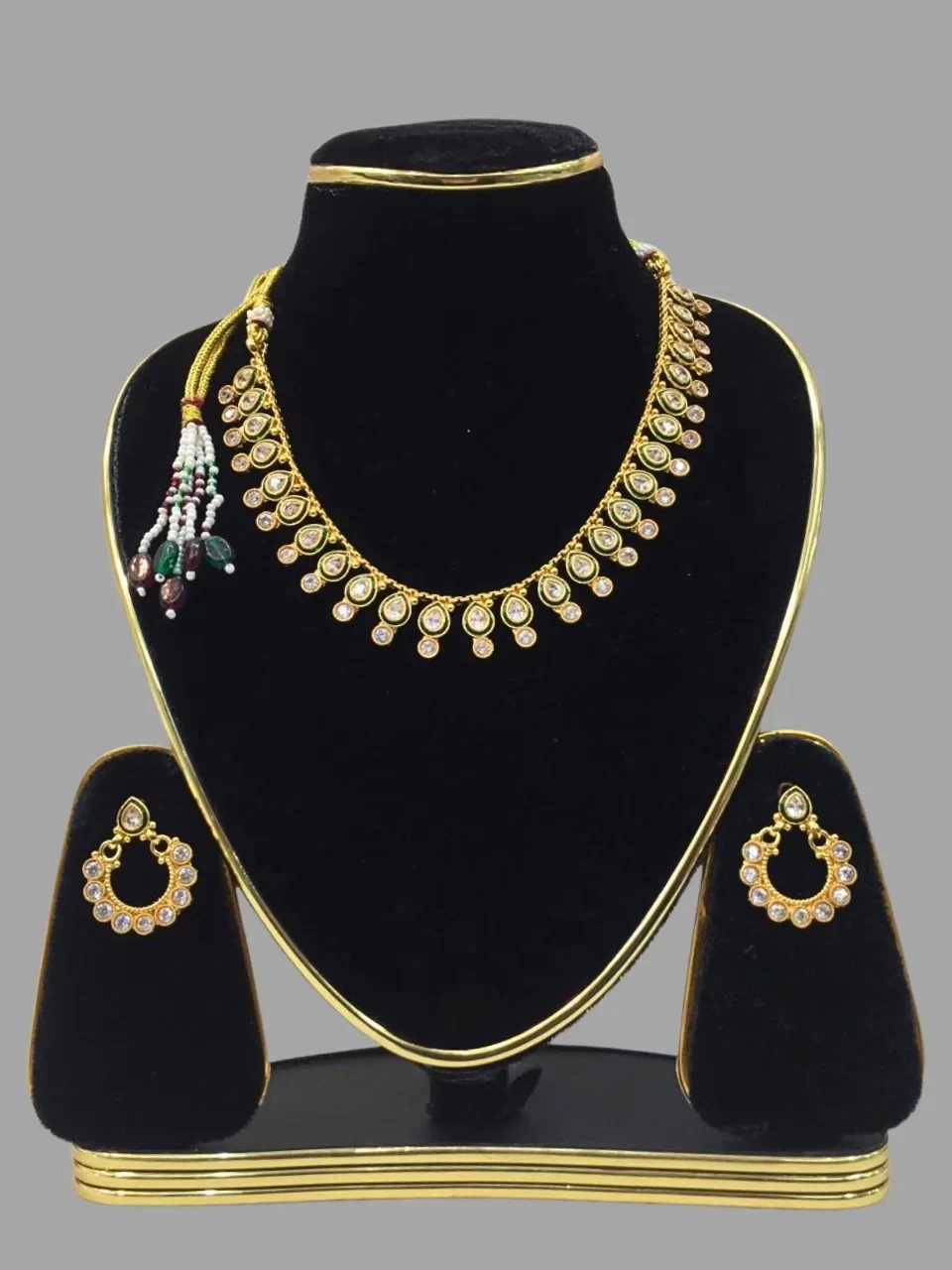 Mirror Cut Kundan Necklace Set